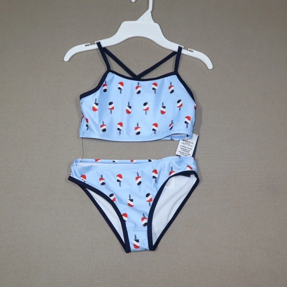 Tommy Hilfiger Big Girls‎ Popsicle Print Bikini Swimsuit, 2 Piece Set - Size M